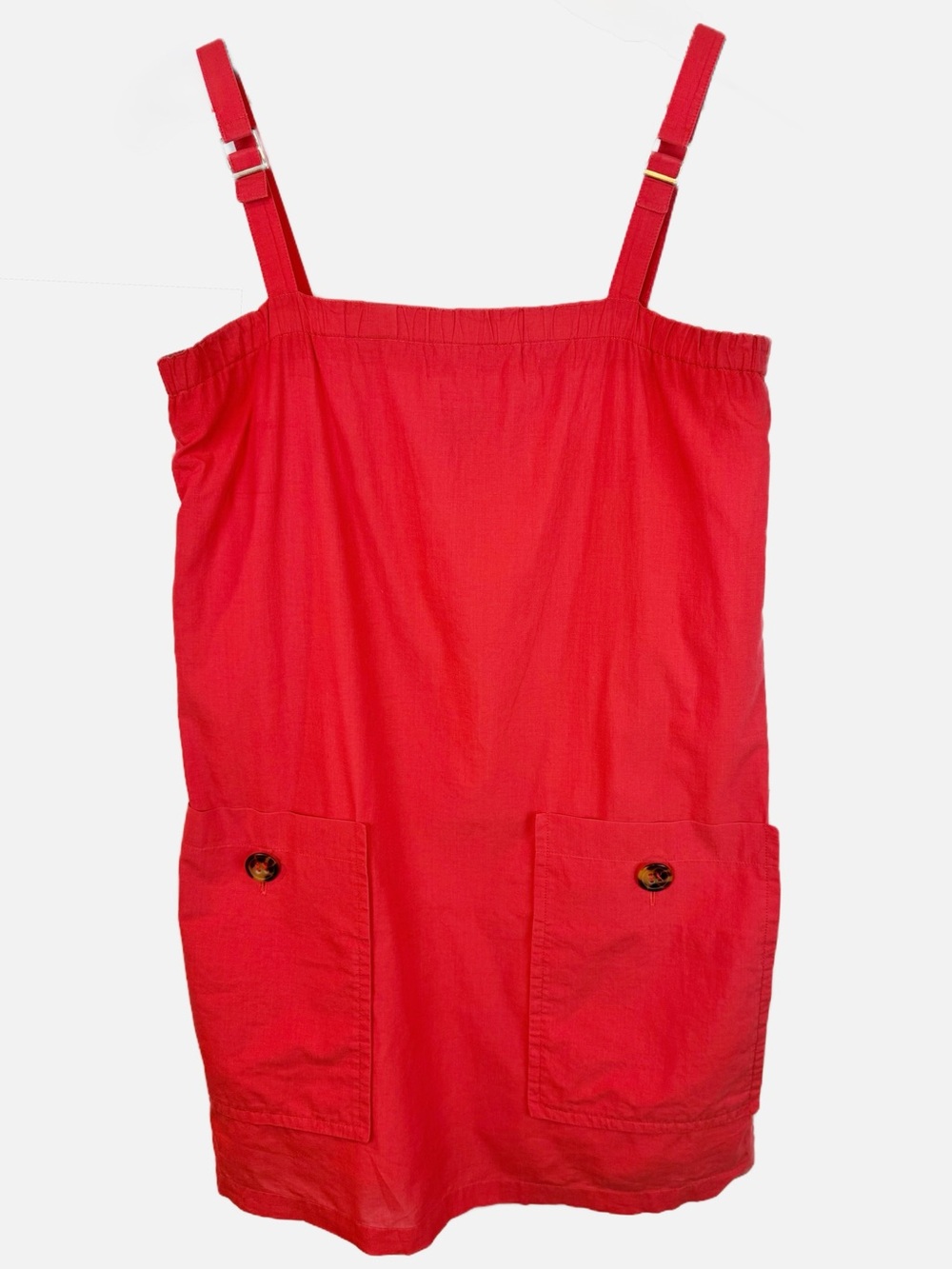 A.P.C. | Coral Red Pinafore Mini Dress, XS
